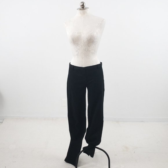 Theory Corduroy Pants 10 Stretch Straight Leg Cords Sexy Moto Black - Picture 5 of 12